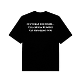 Black Jhea-inspired wrestling t-shirt with design elements of an extreme wrestling promotion